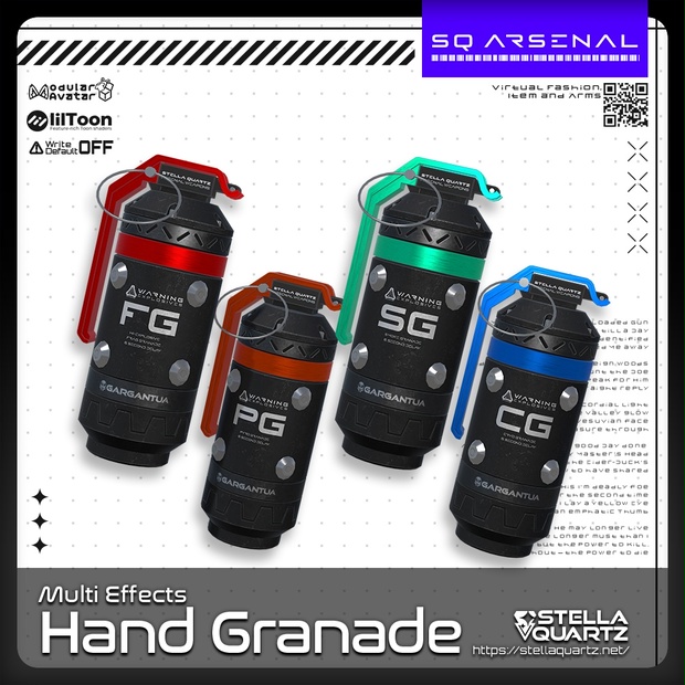 【オリジナル3Dモデル】HandGranade【ハンドグレネードセット01】 - Stella Quartz - BOOTH